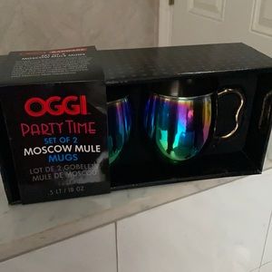 OGGI Party Time Set of 2 Moscow Mule Mugs (Hard to Photograph!)